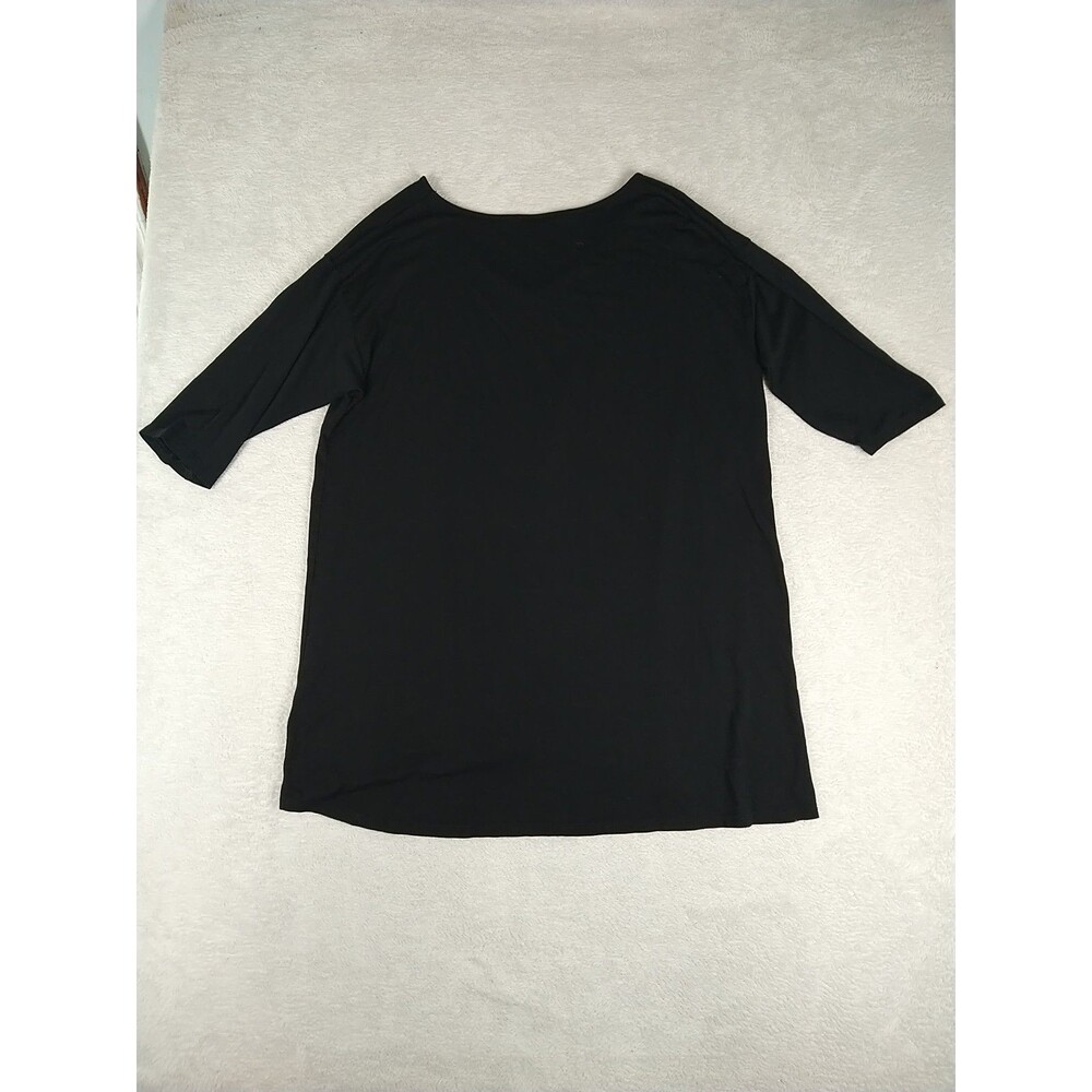 J. Jill Wearever Collection Top Women’s Small V-Neck 3/4 Sleeve Black Stretch - Picture 6 of 6